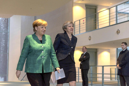Pressekonferenz mit Angla Merkel und Theresa May in Berlin