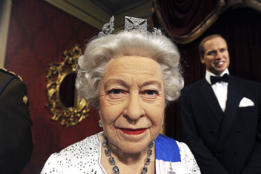 Wax Figuren der britischen Royals bei Madame Tussauds, New York