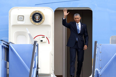 Ankunft von Präsident Barack Obama in München