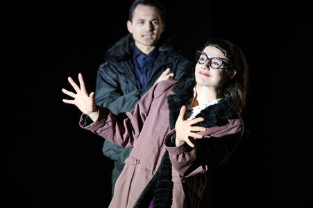 Theaterprobe 'Die stillen Trabanten' in Berlin