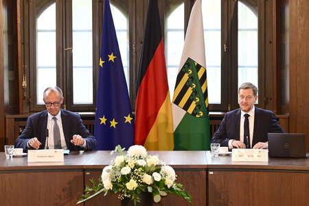 Antrittsbesuch von Bundeskanzler Friedrich Merz im Freistaat Sachsen in Dresden