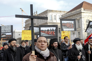 Gedenkdemo für die vom IS ermordeten ägyptischen Christen, Berlin