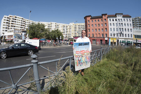 Plakatpräsentation der Linken in Berlin