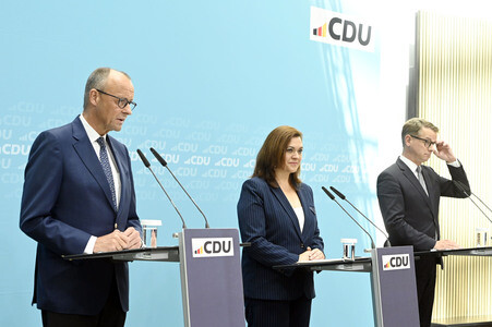 Pressekonferenz mit Friedrich Merz in Berlin