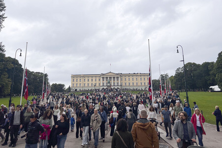 Trauer nach dem Tod von König Harald V. von Norwegen in Oslo