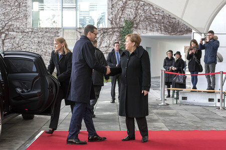Angela Merkel empfängt Mateusz Morawiecki in Berlin