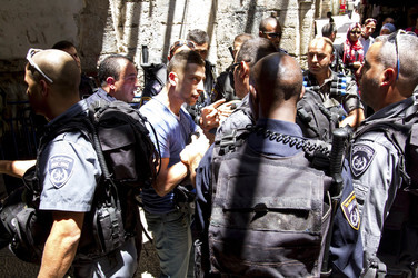 Absperrungen am Tempelberg, Jerusalem