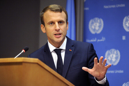 UN-Pressekonferenz  mit Emmanuel Macron in New York