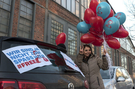 Autokorso für die Freilassung von Deniz Yücel in Berlin