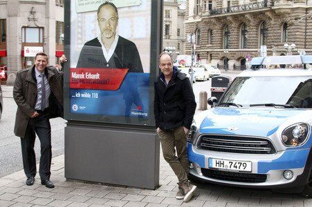 Plakatkampagne der Polizei mit Marek Erhardt in Hamburg