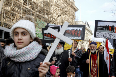 Gedenkdemo für die vom IS ermordeten ägyptischen Christen, Berlin