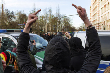 Proteste gegen Pegida Demonstration, Dresden