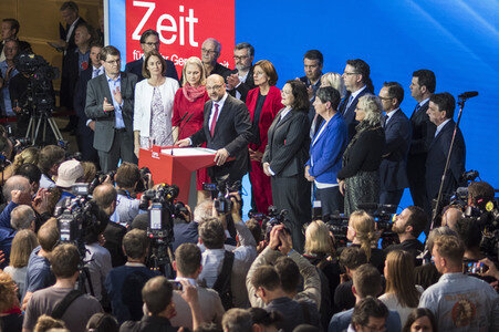Bundestagswahlabend bei der SPD in Berlin