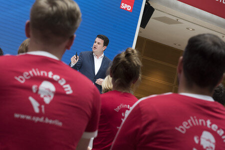 Präsentation der SPD-Bundestagswahlplakate in Berlin