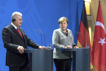 Pressekonferenz mit Angla Merkel und Binali Yildirim in Berlin