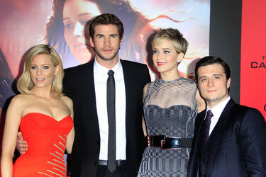 Elizabeth Banks, Liam Hemsworth, Jennifer Lawrence, Josh Hutcherson