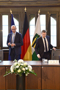 28.10.2025<br>Antrittsbesuch von Bundeskanzler Friedrich Merz im Freistaat Sachsen in Dresden