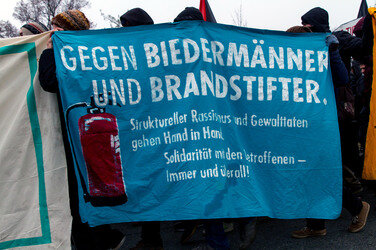 Gegen-Demo in Schneeberg
