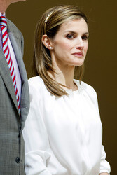 Spanish Royals Receive 'Ruta Quetzal BBVA 2014' Youth Group, Madrid