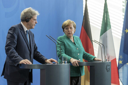Pressekonferenz mit Angla Merkel und Paolo Gentiloni in Berlin