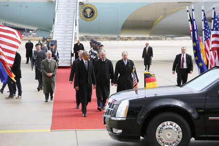 Ankunft von Barack Obama auf dem Flughafen Hannover-Langenhagen