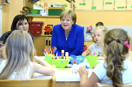 Angela Merkel besucht Caritas Zentrum in Köln