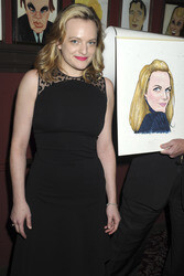 Elisabeth Moss erhält eine Kariaktur im Sardi's in New York