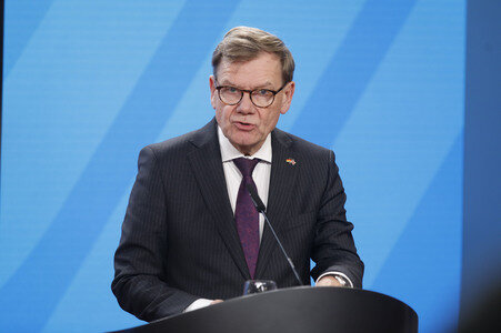 Pressekonferenz mit Johann Wadephul und Yvette Cooper in Berlin