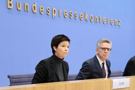 Pressekonferenz zur Entwicklung und aktuellen Flüchtlingszahlen in Berlin