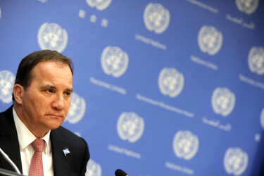 Stefan Löfven Pressekonferenz, New York