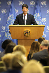 UN-Pressekonferenz  mit Justin Trudeau in New York