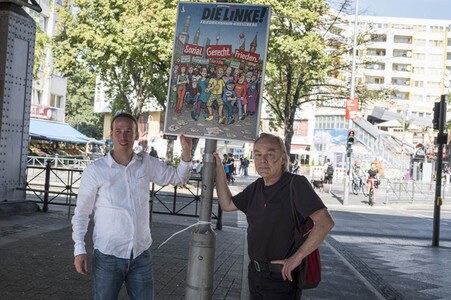 Plakatpräsentation der Linken in Berlin