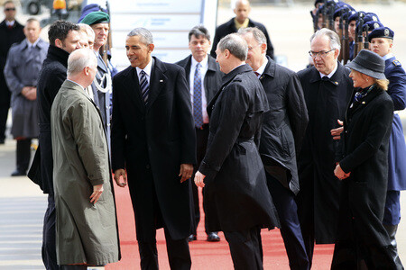 Ankunft von Barack Obama auf dem Flughafen Hannover-Langenhagen