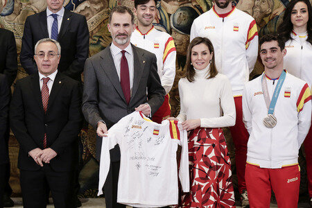König Felipe und Königin Letizia empfangen das spanische Oympia-Team in Madrid