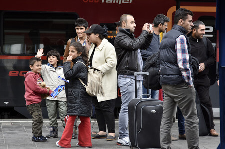 Ankunft der Flüchtlinge am Hauptbahnhof München