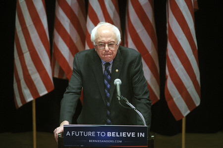 Bernie Sanders spricht im Rathaus in New York