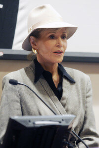 Jane Fonda spricht beim ROC Meeting in New York