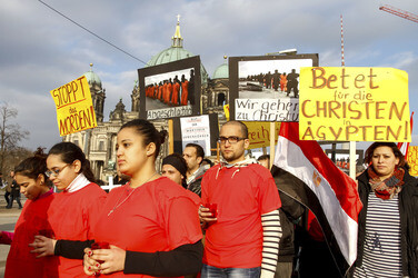 Gedenkdemo für die vom IS ermordeten ägyptischen Christen, Berlin