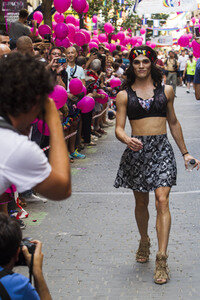 Heeled Shoes Wettlauf auf der Madrid Gay Pride 2018
