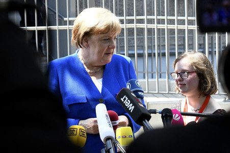 Angela Merkel besucht Caritas Zentrum in Köln