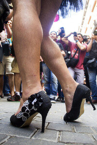 Heeled Shoes Wettlauf auf der Madrid Gay Pride 2018