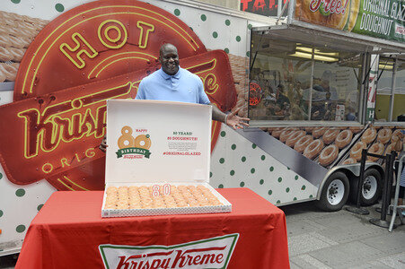 80. Geburtstag der Restaurantkette Krispy Kreme in New York