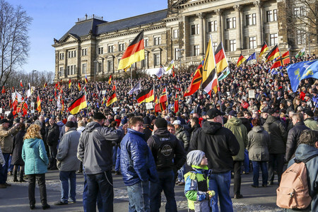 Pegida Großkundgebung in Dresden