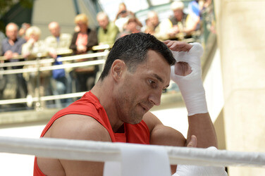 Wladimir Klitschko trainiert im Einkaufszentrum, Oberhausen
