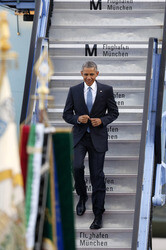 Ankunft von Präsident Barack Obama in München