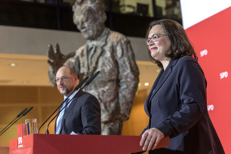 SPD-Pressekonferenz zu den Koalitionsverhandlungen in Berlin