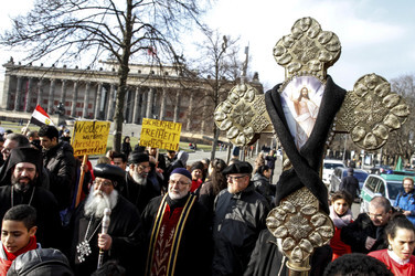Gedenkdemo für die vom IS ermordeten ägyptischen Christen, Berlin