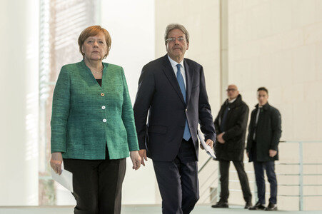 Pressekonferenz mit Angla Merkel und Paolo Gentiloni in Berlin