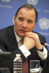 Stefan Löfven Pressekonferenz, New York