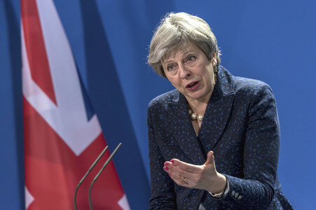 Pressekonferenz mit Angla Merkel und Theresa May in Berlin